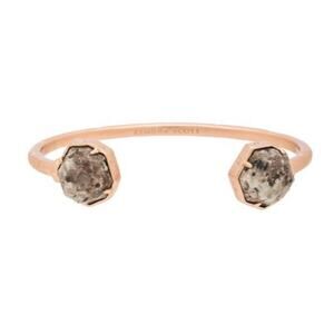Kendra Scott BRINKLEY Granite Stone Rose Gold Cuff Open Bracelet